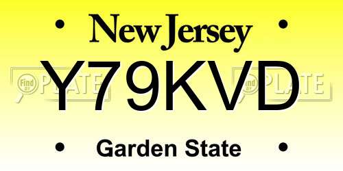 Y79KVD New Jersey License Plate