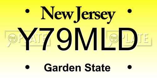 Y79MLD New Jersey License Plate
