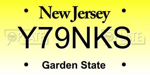 Y79NKS New Jersey License Plate