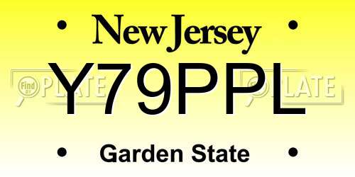 Y79PPL New Jersey License Plate