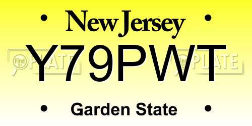 Y79PWT New Jersey License Plate