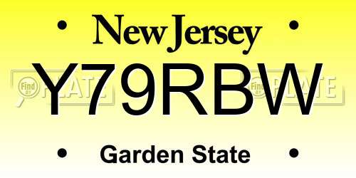 Y79RBW New Jersey License Plate