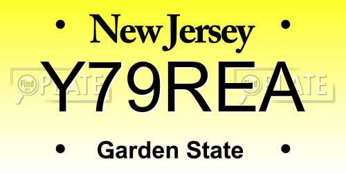 Y79REA New Jersey License Plate