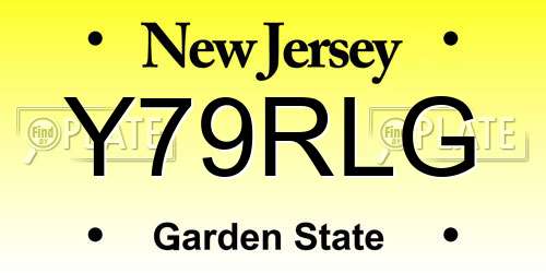 Y79RLG New Jersey License Plate
