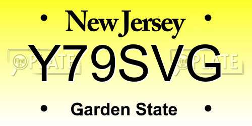 Y79SVG New Jersey License Plate