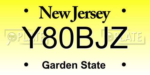 Y80BJZ New Jersey License Plate
