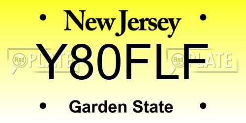 Y80FLF New Jersey License Plate