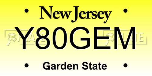 Y80GEM New Jersey License Plate