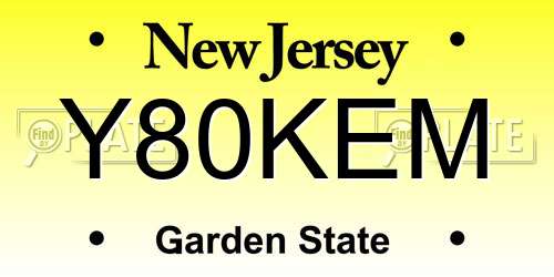 Y80KEM New Jersey License Plate