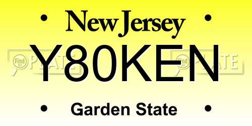 Y80KEN New Jersey License Plate