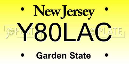 Y80LAC New Jersey License Plate