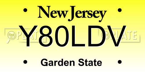 Y80LDV New Jersey License Plate