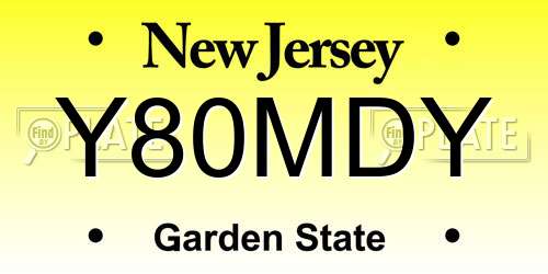 Y80MDY New Jersey License Plate