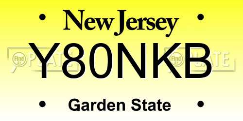 Y80NKB New Jersey License Plate