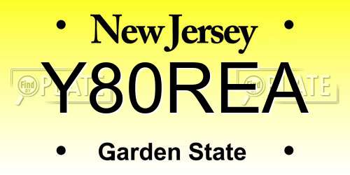 Y80REA New Jersey License Plate