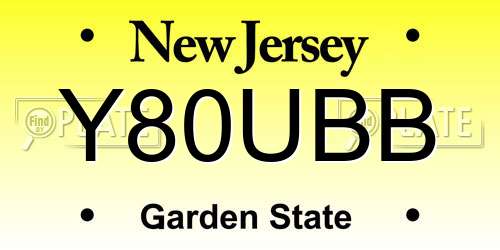 Y80UBB New Jersey License Plate