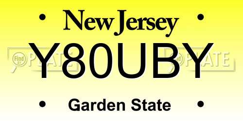 Y80UBY New Jersey License Plate