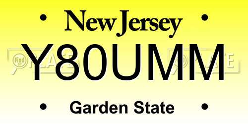 Y80UMM New Jersey License Plate