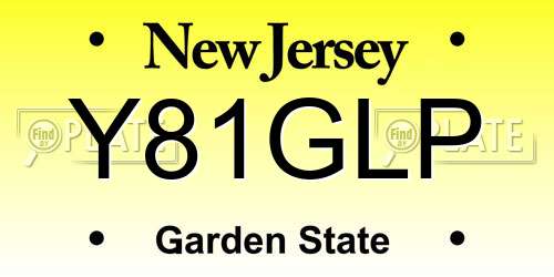 Y81GLP New Jersey License Plate