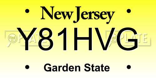Y81HVG New Jersey License Plate