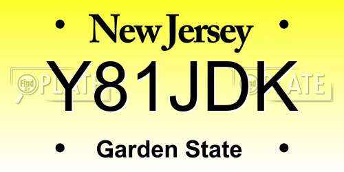 Y81JDK New Jersey License Plate