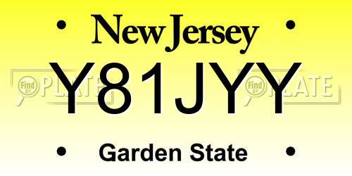 Y81JYY New Jersey License Plate