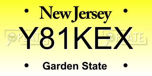 Y81KEX New Jersey License Plate