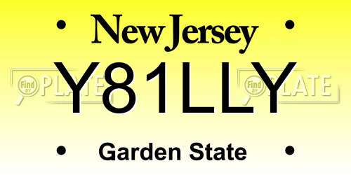 Y81LLY New Jersey License Plate