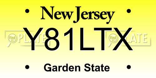 Y81LTX New Jersey License Plate