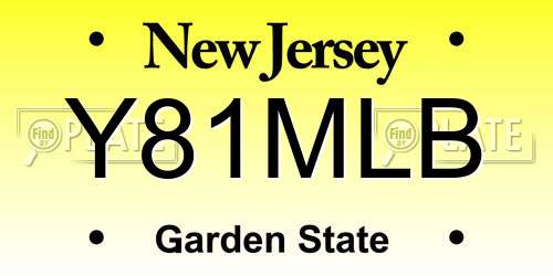 Y81MLB New Jersey License Plate