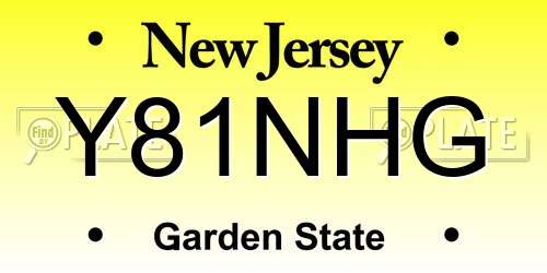 Y81NHG New Jersey License Plate