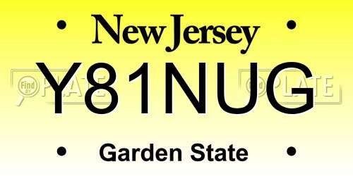 Y81NUG New Jersey License Plate