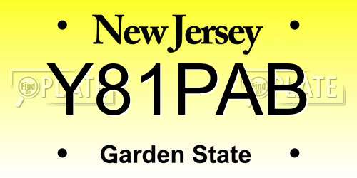 Y81PAB New Jersey License Plate