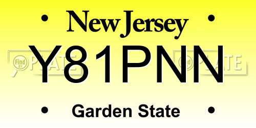 Y81PNN New Jersey License Plate
