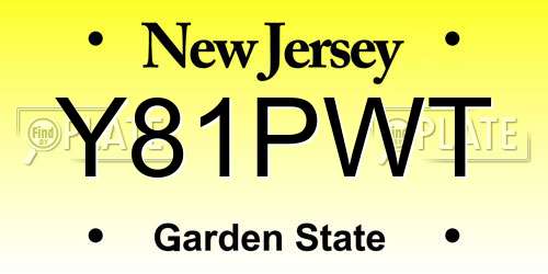 Y81PWT New Jersey License Plate