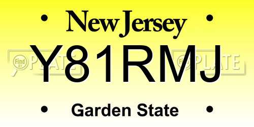 Y81RMJ New Jersey License Plate