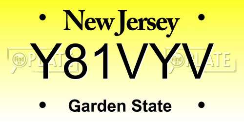 Y81VYV New Jersey License Plate