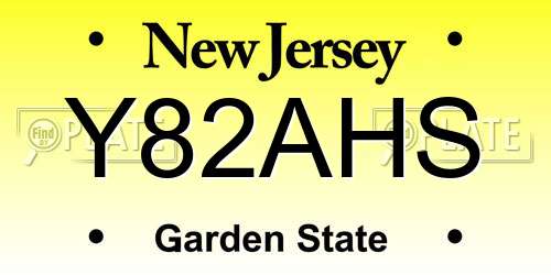 Y82AHS New Jersey License Plate