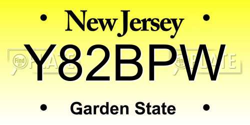 Y82BPW New Jersey License Plate