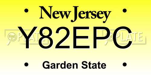 Y82EPC New Jersey License Plate