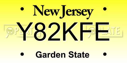 Y82KFE New Jersey License Plate