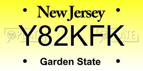 Y82KFK New Jersey License Plate