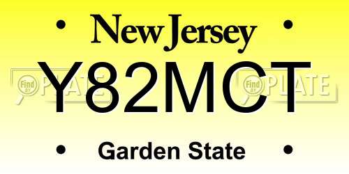 Y82MCT New Jersey License Plate