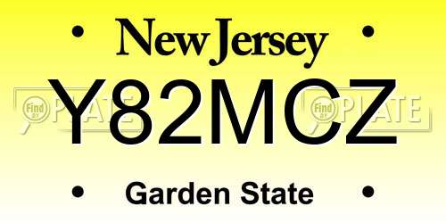 Y82MCZ New Jersey License Plate