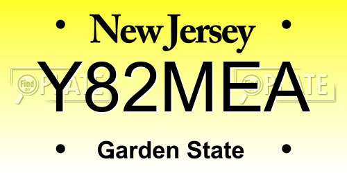 Y82MEA New Jersey License Plate