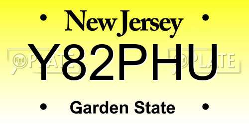 Y82PHU New Jersey License Plate