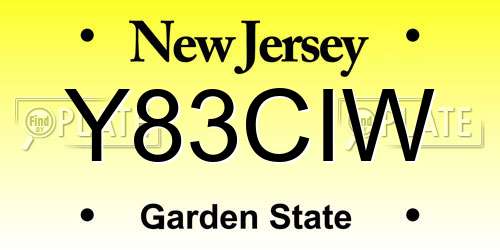 Y83CIW New Jersey License Plate