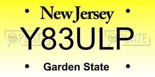Y83ULP New Jersey License Plate