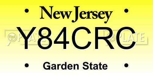 Y84CRC New Jersey License Plate