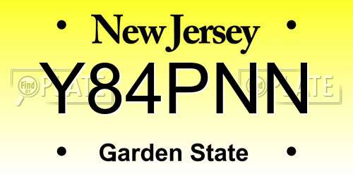 Y84PNN New Jersey License Plate